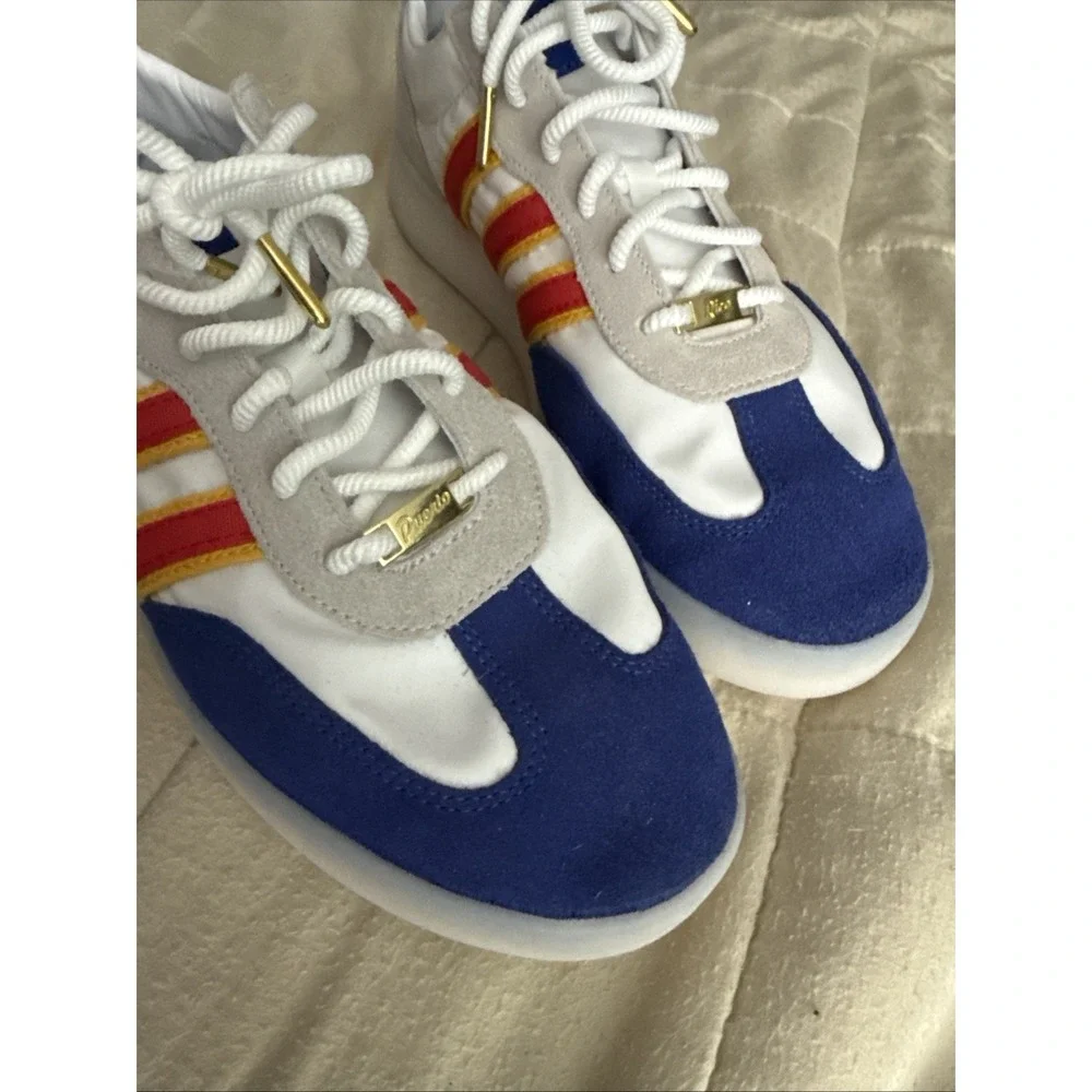 Adidas SL 72 RS Mens 12.5 White Blue Red Yellow Retro Sneakers JQ9003